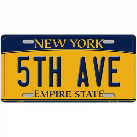 5th Ave New York Metal Novelty License Plate 24" x 12" (LLP)