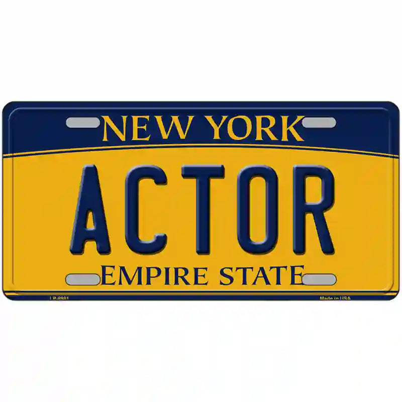 Actor New York Metal Novelty License Plate 24" x 12" (LLP)