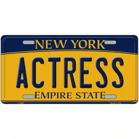 Actress New York Metal Novelty License Plate 24" x 12" (LLP)