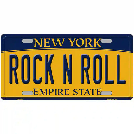 Rock N Roll New York Metal Novelty License Plate 24" x 12" (LLP)