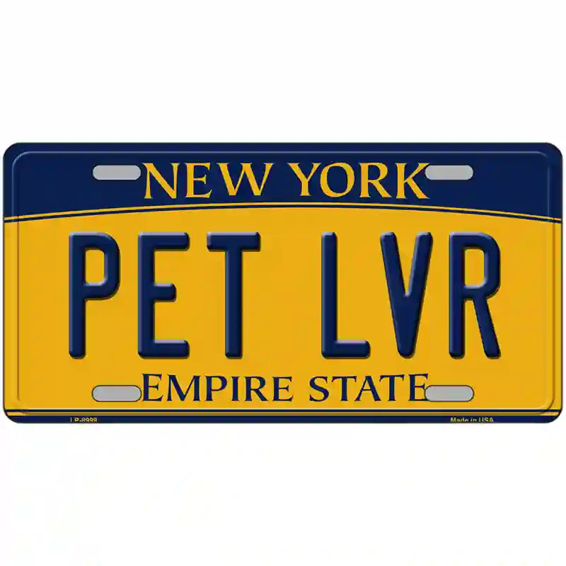 Pet Lvr New York Metal Novelty License Plate 24" x 12" (LLP)