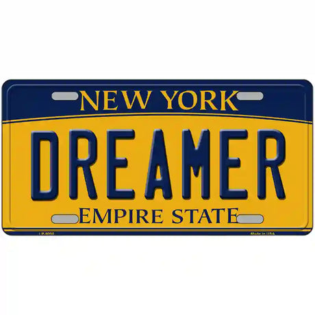 Dreamer New York Metal Novelty License Plate 24" x 12" (LLP)