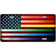 American Flag Rainbow Metal Novelty License Plate 24" x 12" (LLP)