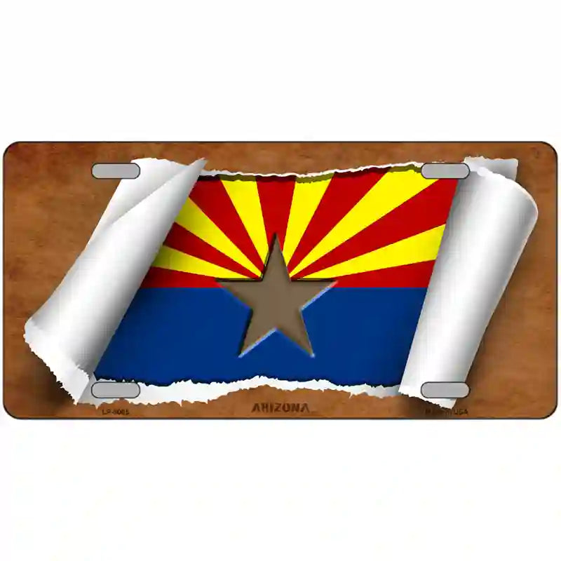 Arizona Flag Scroll Metal Novelty License Plate 24" x 12" (LLP)