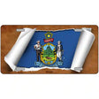 Maine Flag Scroll Metal Novelty License Plate 24" x 12" (LLP)