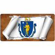 Massachusetts Flag Scroll Metal Novelty License Plate 24" x 12" (LLP)