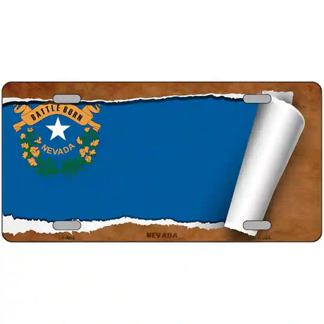 Nevada Flag Scroll Metal Novelty License Plate 24" x 12" (LLP)