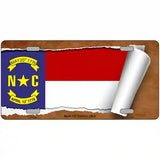 North Carolina Flag Scroll Metal Novelty License Plate 24" x 12" (LLP)