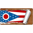 Ohio Flag Scroll Metal Novelty License Plate 24" x 12" (LLP)