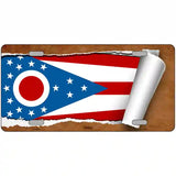 Ohio Flag Scroll Metal Novelty License Plate 24" x 12" (LLP)