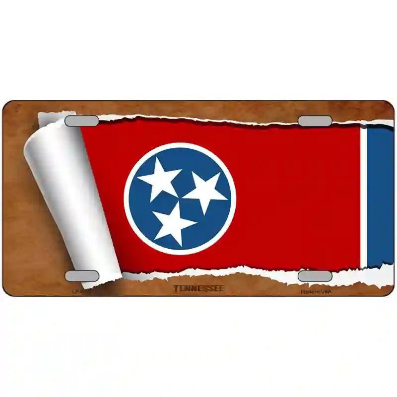 Tennessee Flag Scroll Metal Novelty License Plate 24" x 12" (LLP)