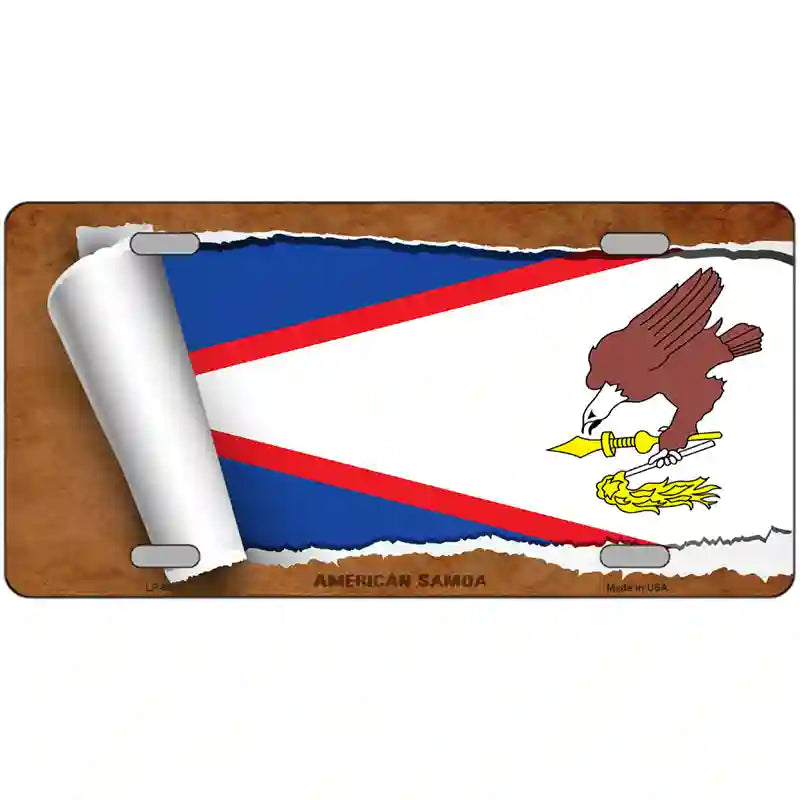 American Samoa Flag Scroll Metal Novelty License Plate 24" x 12" (LLP)