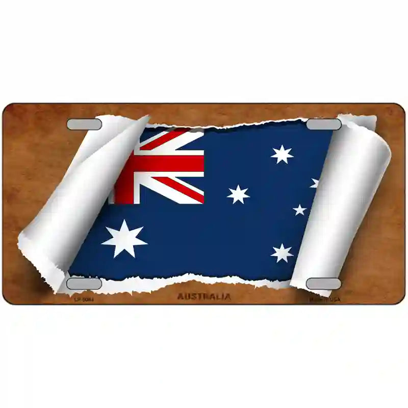 Australia Flag Scroll Metal Novelty License Plate 24" x 12" (LLP)