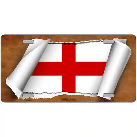 England Flag Scroll Metal Novelty License Plate 24" x 12" (LLP)