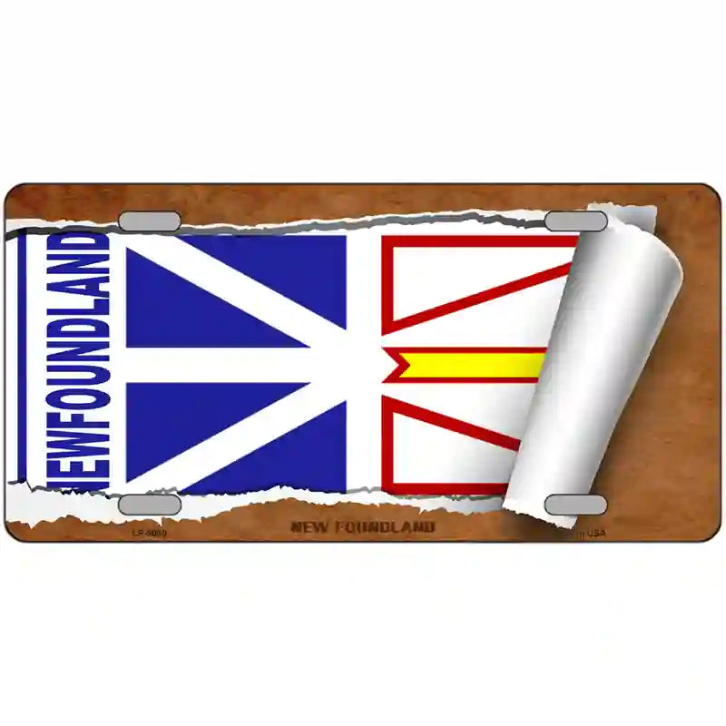 Newfoundland Flag Scroll Metal Novelty License Plate 24" x 12" (LLP)