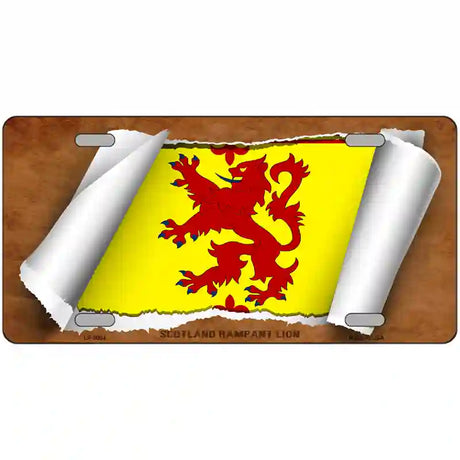 Scotland Rampant Lion Flag Scroll Metal Novelty License Plate 24" x 12" (LLP)