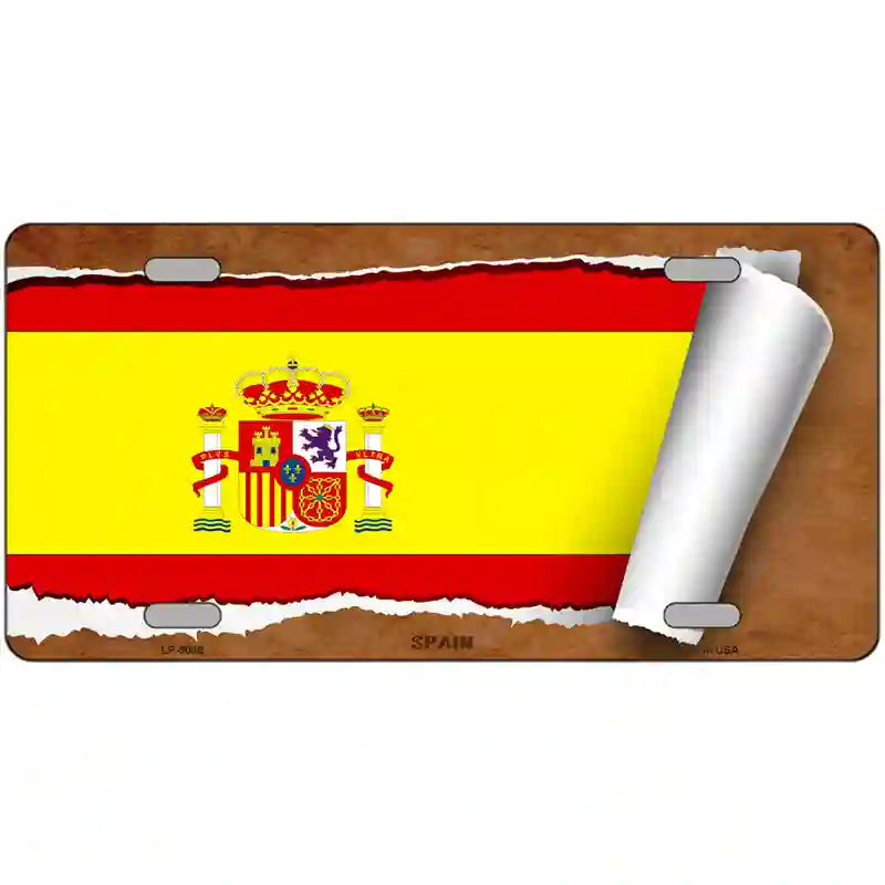 Spain Flag Scroll Metal Novelty License Plate 24" x 12" (LLP)