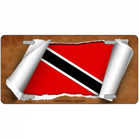 Trinidad & Tobago Flag Scroll Metal Novelty License Plate 24" x 12" (LLP)