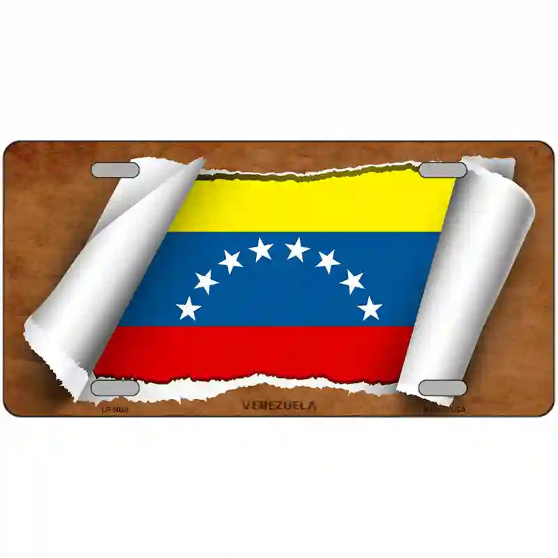 Venezuela Flag Scroll Metal Novelty License Plate 24" x 12" (LLP)