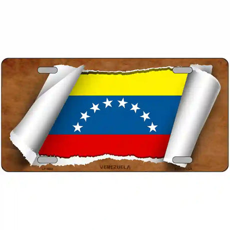 Venezuela Flag Scroll Metal Novelty License Plate 24" x 12" (LLP)