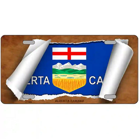 Alberta Canada Flag Scroll Metal Novelty License Plate 24" x 12" (LLP)