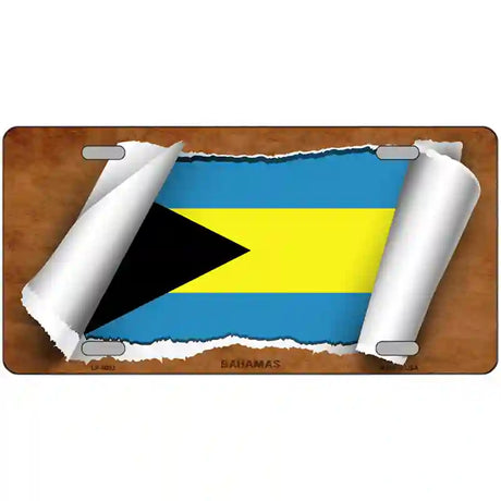 Bahamas Flag Scroll Metal Novelty License Plate 24" x 12" (LLP)