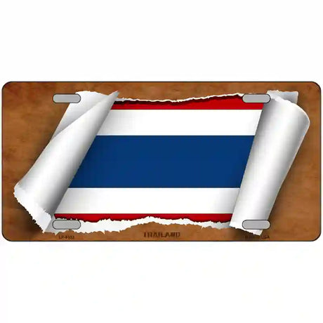 Thailand Flag Scroll Metal Novelty License Plate 24" x 12" (LLP)