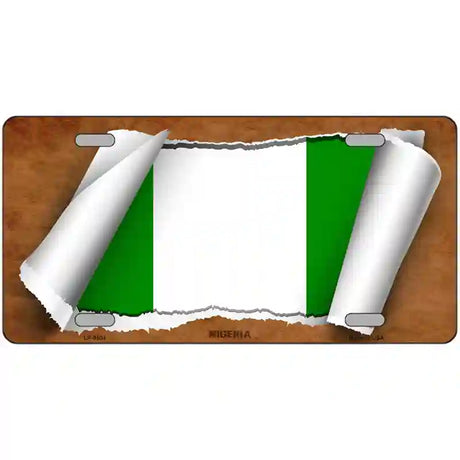 Nigeria Flag Scroll Metal Novelty License Plate 24" x 12" (LLP)