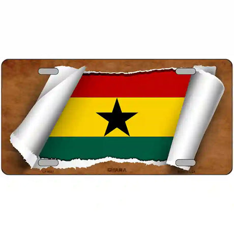 Ghana Flag Scroll Metal Novelty License Plate 24" x 12" (LLP)