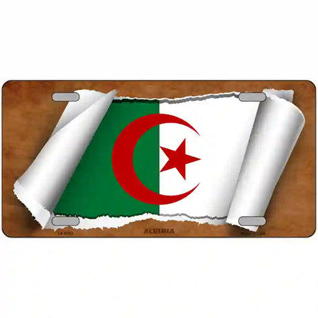 Algeria Flag Scroll Metal Novelty License Plate 24" x 12" (LLP)