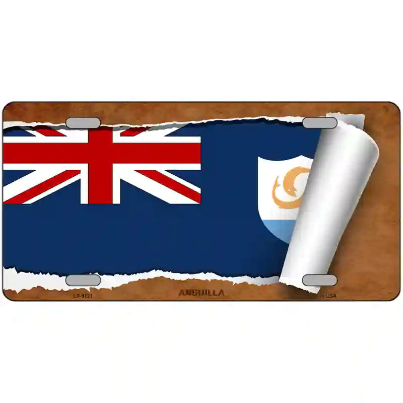 Anguilla Flag Scroll Metal Novelty License Plate 24" x 12" (LLP)