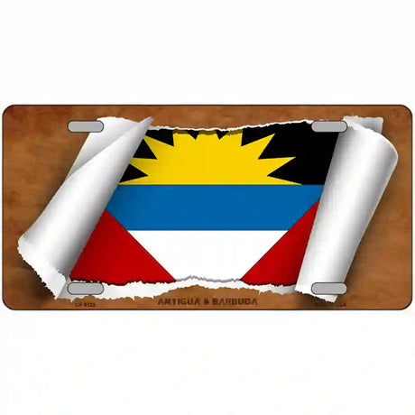 Antigua & Barbuda Flag Scroll Metal Novelty License Plate 24" x 12" (LLP)