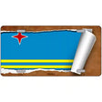 Aruba Flag Scroll Metal Novelty License Plate 24" x 12" (LLP)