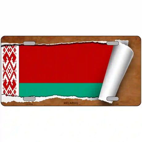 Belarus Flag Scroll Metal Novelty License Plate 24" x 12" (LLP)