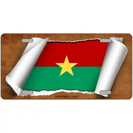 Burkina Faso Flag Scroll Metal Novelty License Plate 24" x 12" (LLP)