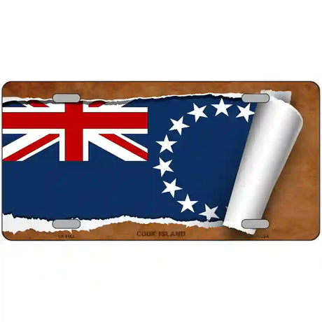 Cook Island Flag Scroll Metal Novelty License Plate 24" x 12" (LLP)