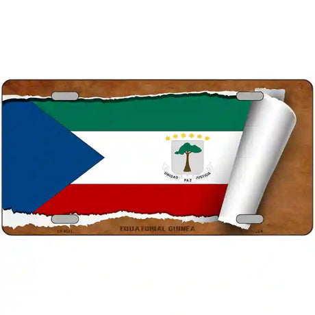 Equatorial Guinea Flag Scroll Metal Novelty License Plate 24" x 12" (LLP)