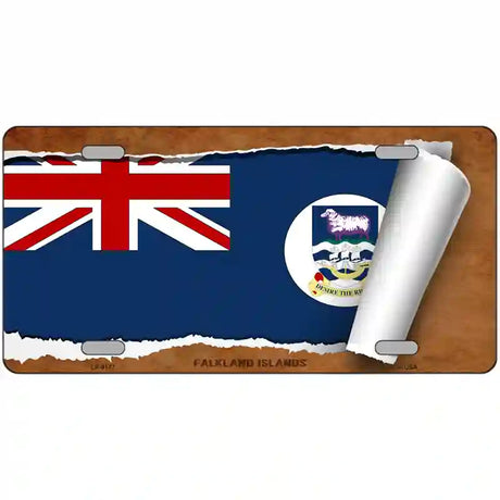 Falkland Islands Flag Scroll Metal Novelty License Plate 24" x 12" (LLP)