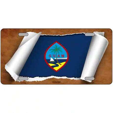 Guam Flag Scroll Metal Novelty License Plate 24" x 12" (LLP)