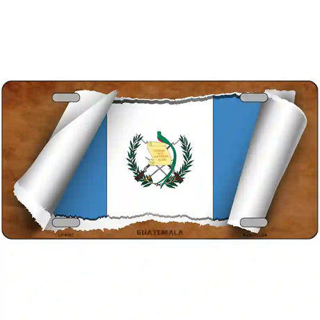 Guatemala Country Flag Scroll Metal Novelty License Plate 24" x 12" (LLP)