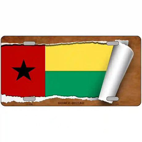 Guinea-Bissau Flag Scroll Metal Novelty License Plate 24" x 12" (LLP)