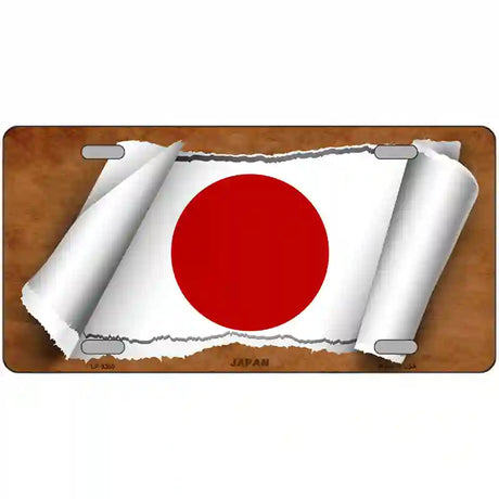 Japan Flag Scroll Metal Novelty License Plate 24" x 12" (LLP)