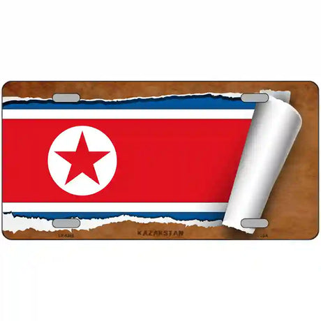 North Korea Flag Scroll Metal Novelty License Plate 24" x 12" (LLP)