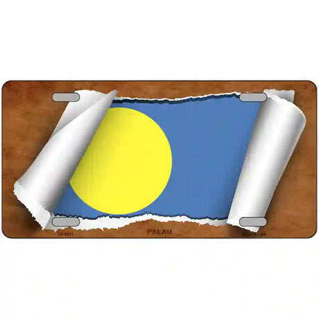 Palau Flag Scroll Metal Novelty License Plate 24" x 12" (LLP)