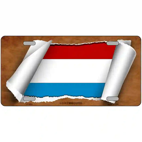 Luxemboury Flag Scroll Metal Novelty License Plate 24" x 12" (LLP)