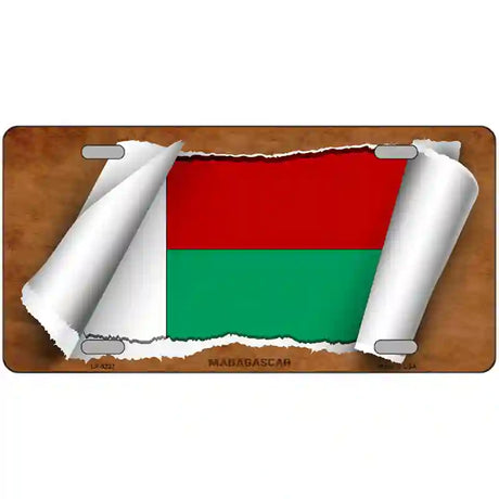 Madagascar Flag Scroll Metal Novelty License Plate 24" x 12" (LLP)