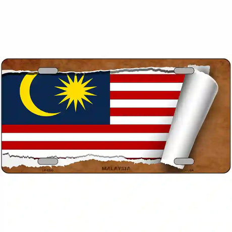 Malaysia Flag Scroll Metal Novelty License Plate 24" x 12" (LLP)