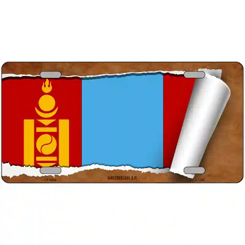 Mongolia Country Flag Scroll Metal Novelty License Plate 24" x 12" (LLP)