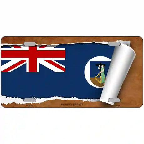 Montserrat Flag Scroll Metal Novelty License Plate 24" x 12" (LLP)