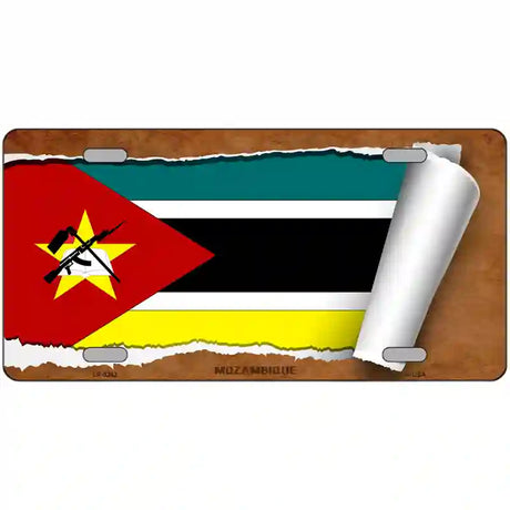 Mozambique Flag Scroll Metal Novelty License Plate 24" x 12" (LLP)